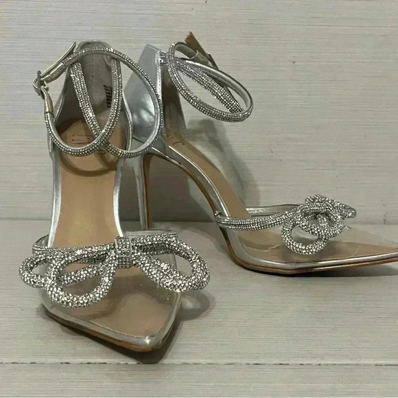 inc international concepts Women Slingback Stiletto Dress Pump Silver Bling 6M - Picture 3 of 13